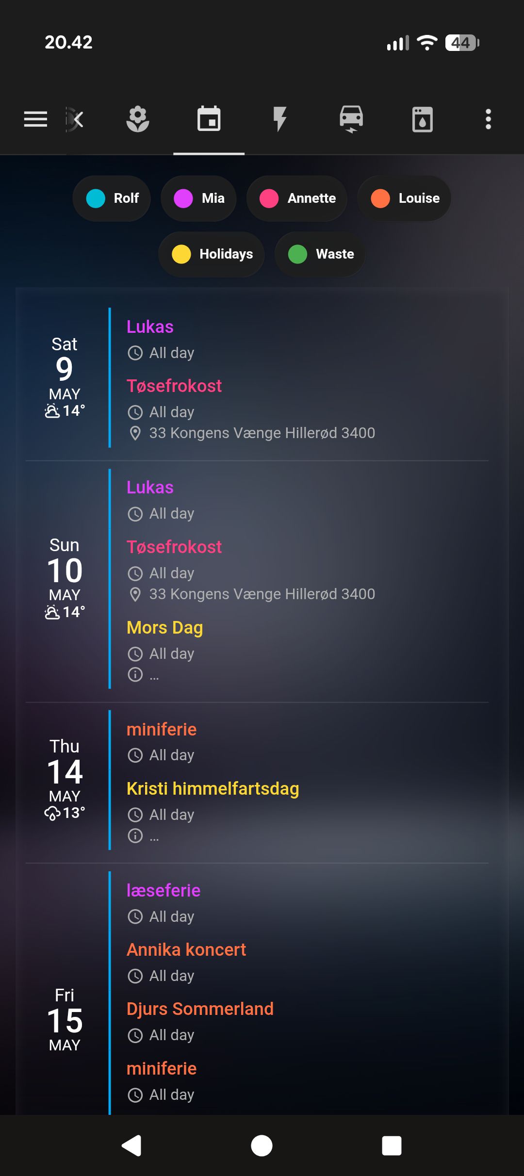 A Family Calendar in Home Assistant — Four People, One View