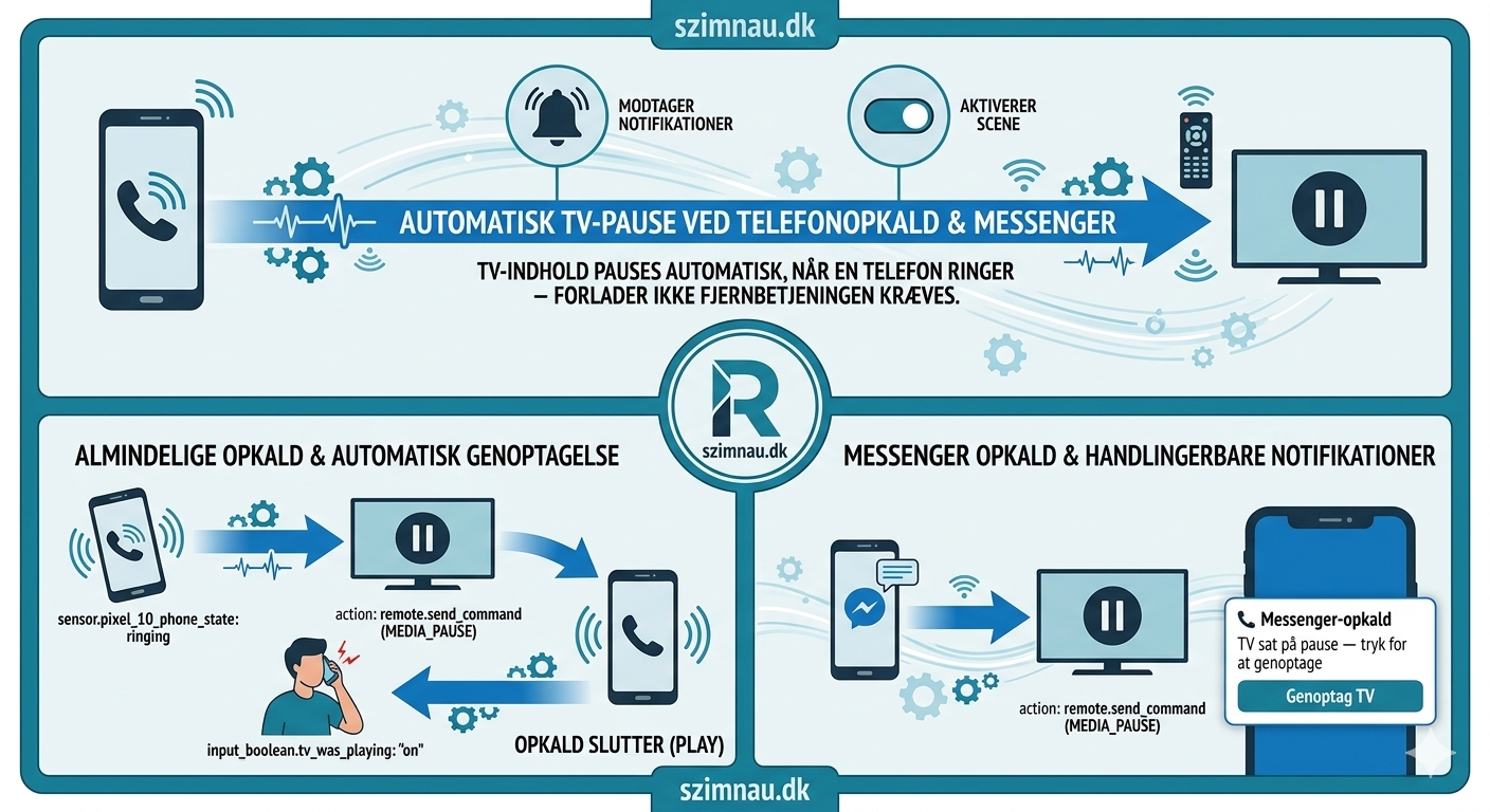 TV Auto-Pause When the Phone Rings — Regular Calls and Messenger